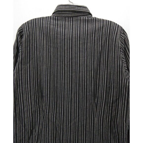 Woolrich Top Medium Shirt Button Up Striped Classic Preppy Cotton - Picture 8 of 11